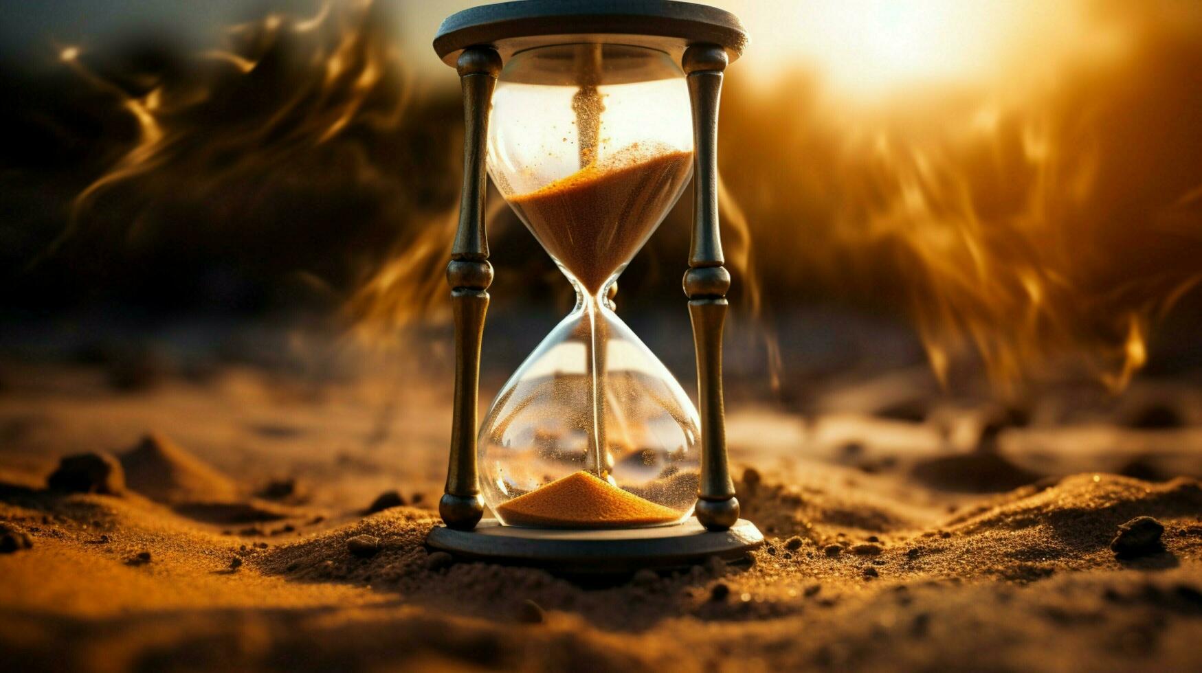 countdown begins antique timer sand flowing endlessly photo