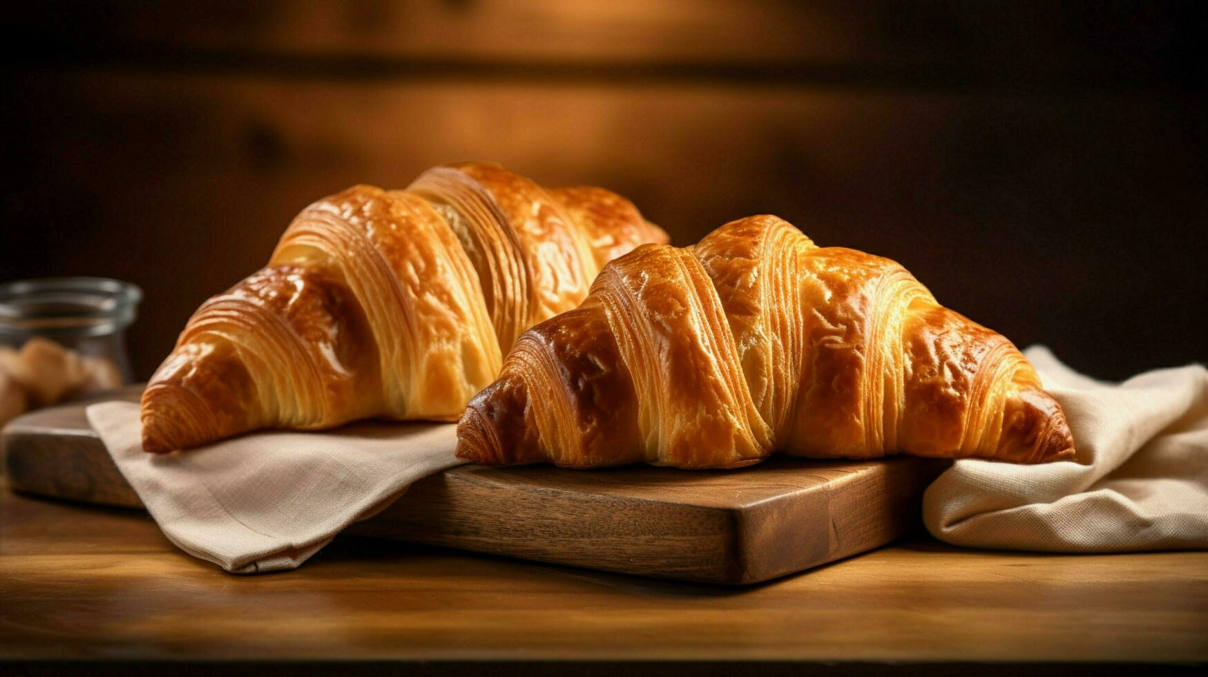 croissant french food meal table snack bread freshness photo