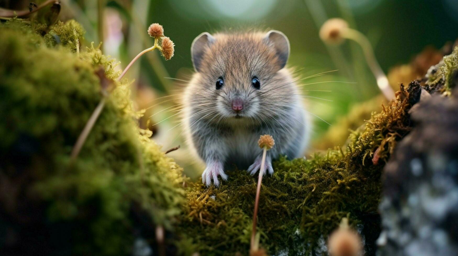 cute mammal looking outdoors small fur animal in the forest photo