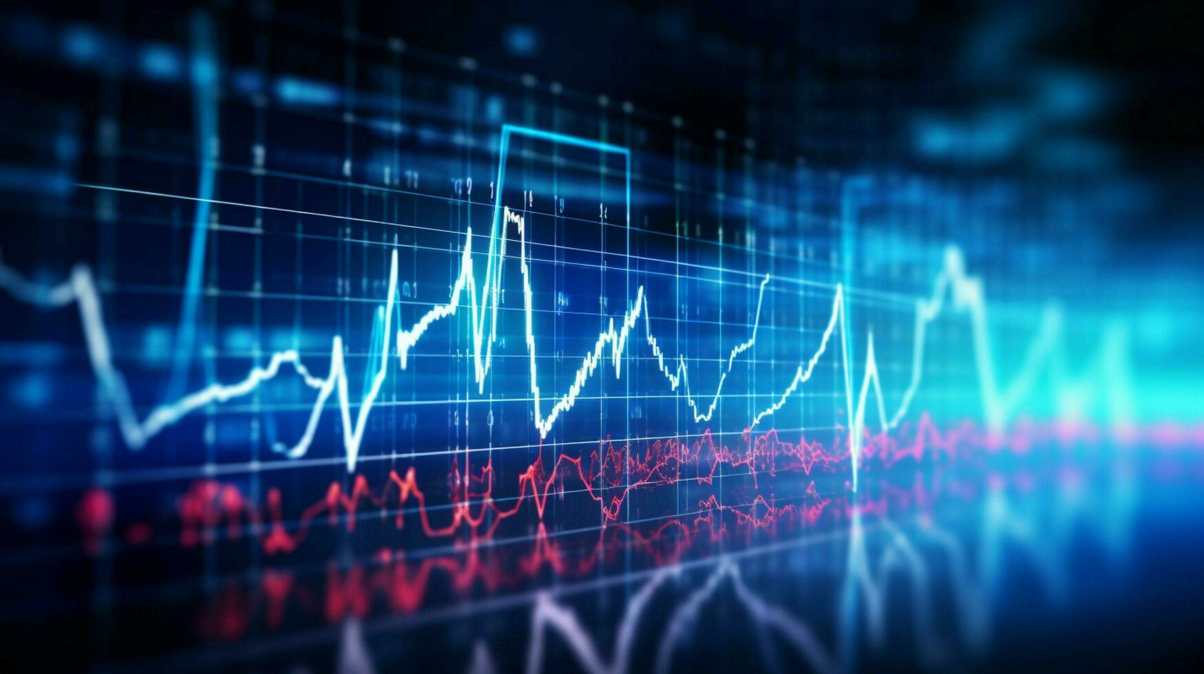 digitally generated pulse trace analyzing healthcare data photo