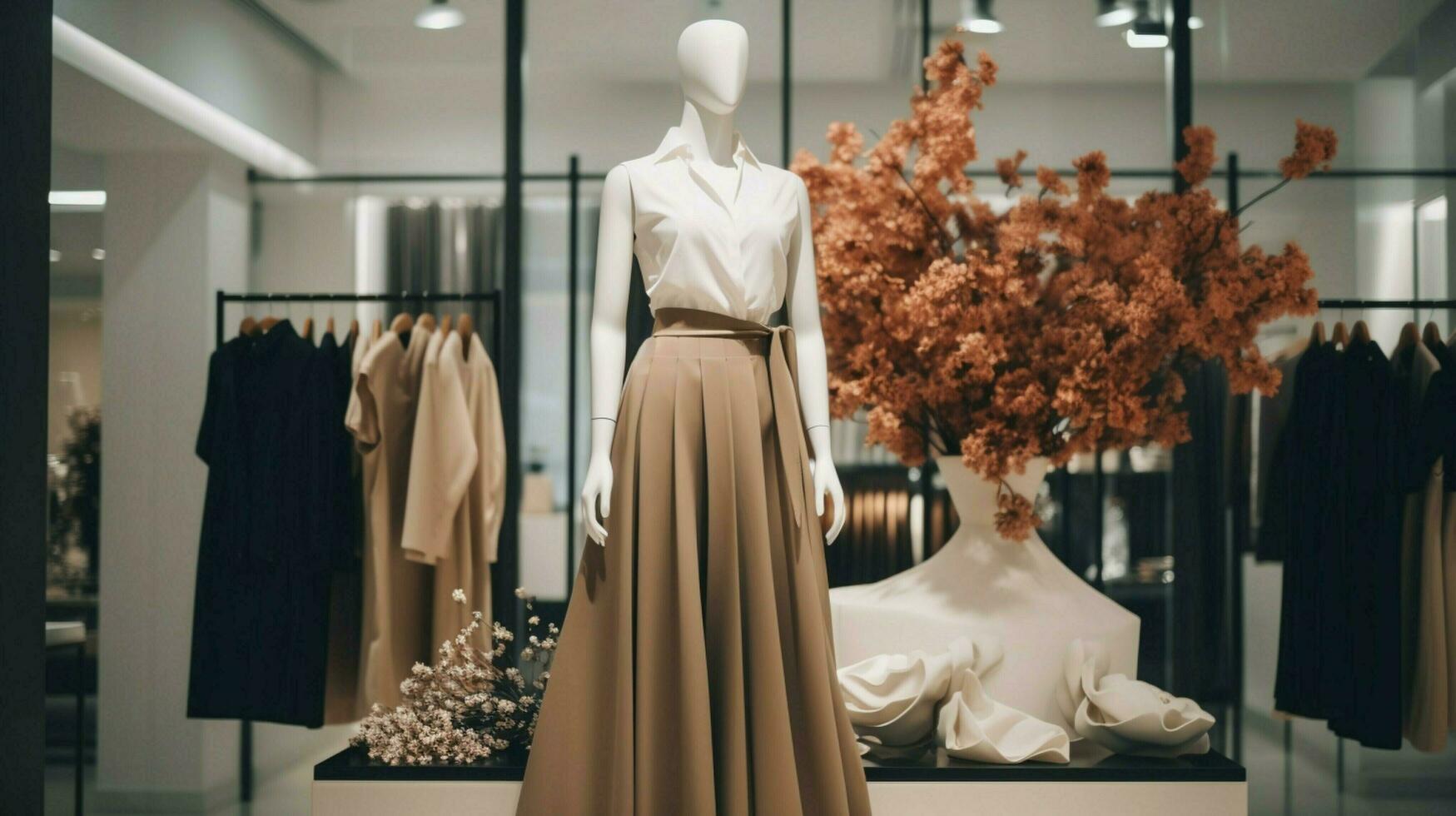 elegant clothing collection in modern boutique store photo