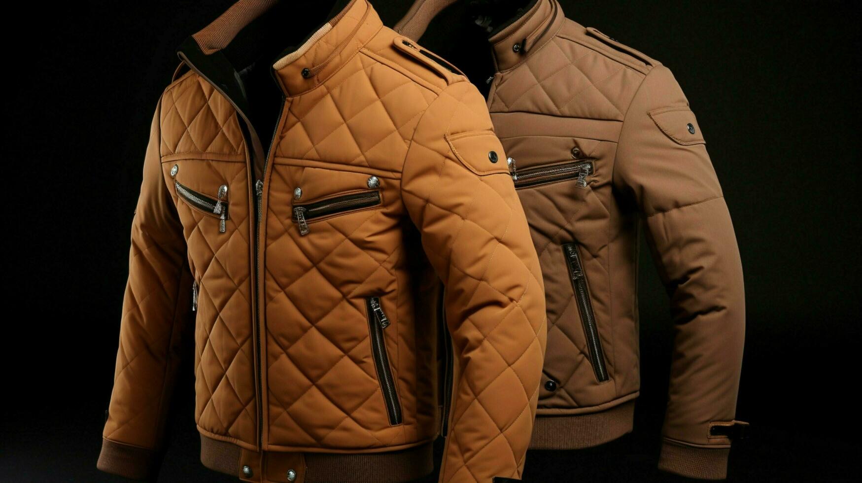 elegant men winter jacket with zipper design photo