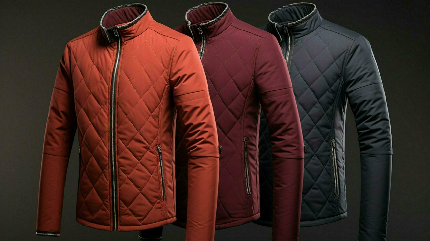 elegant men winter jacket with zipper design photo