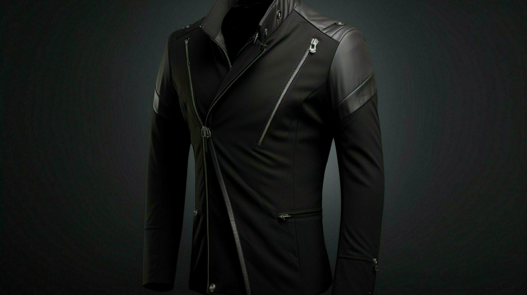 elegant men winter jacket with zipper design photo