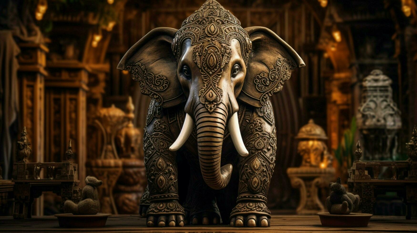 elephant statue decoration symbolizes hinduism spirituality photo