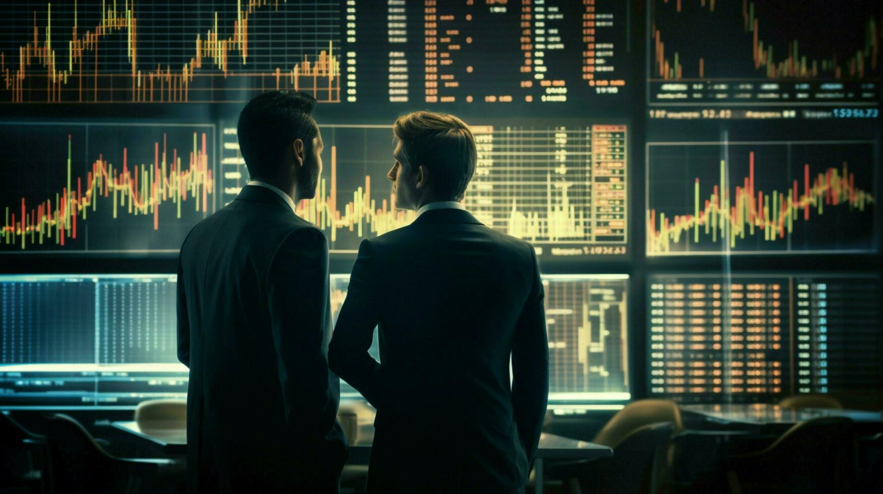 financial figures analyzing stock market data for success photo