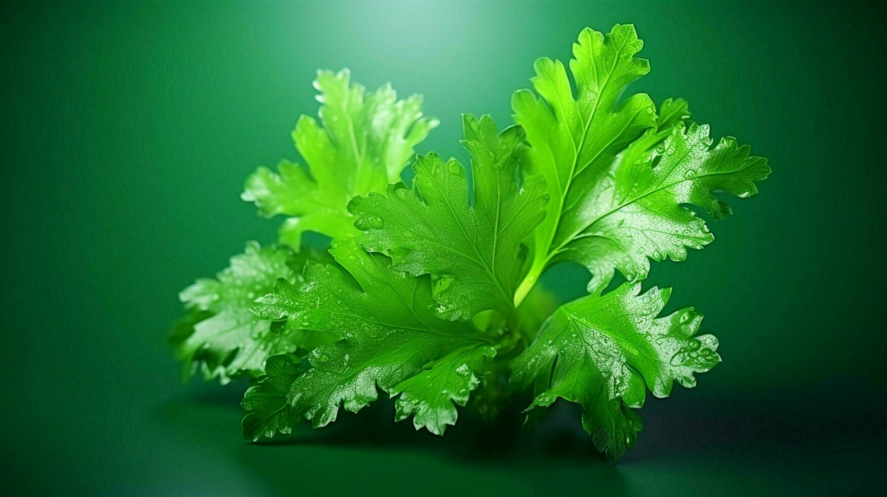 fresh leaf of parsley a healthy green vegetable for organic photo