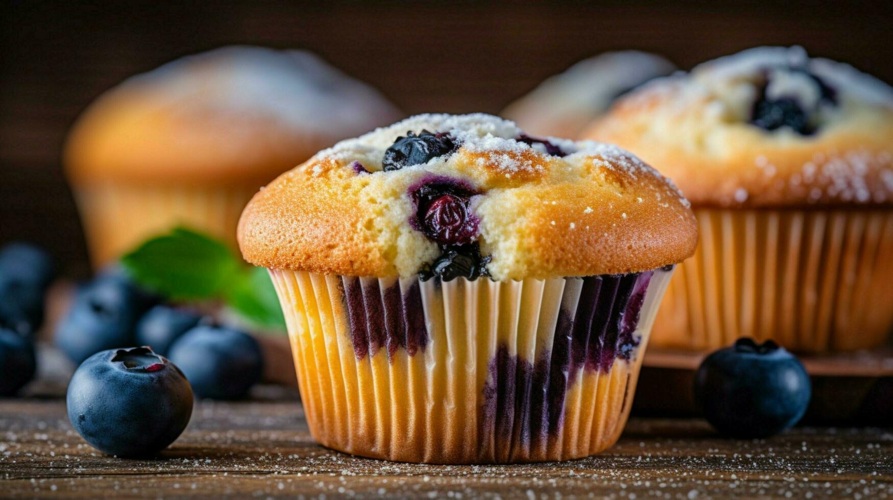 freshly baked homemade blueberry muffin a sweet photo