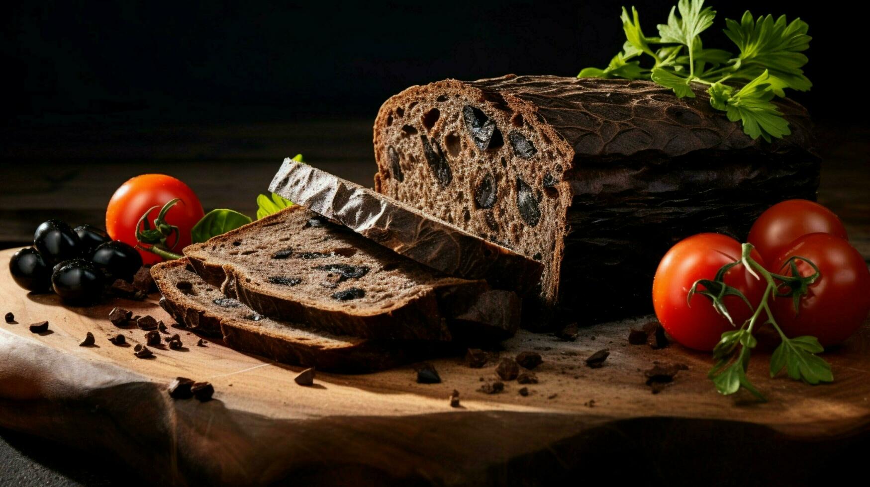 freshness and gourmet bread baked healthy eating dark photo