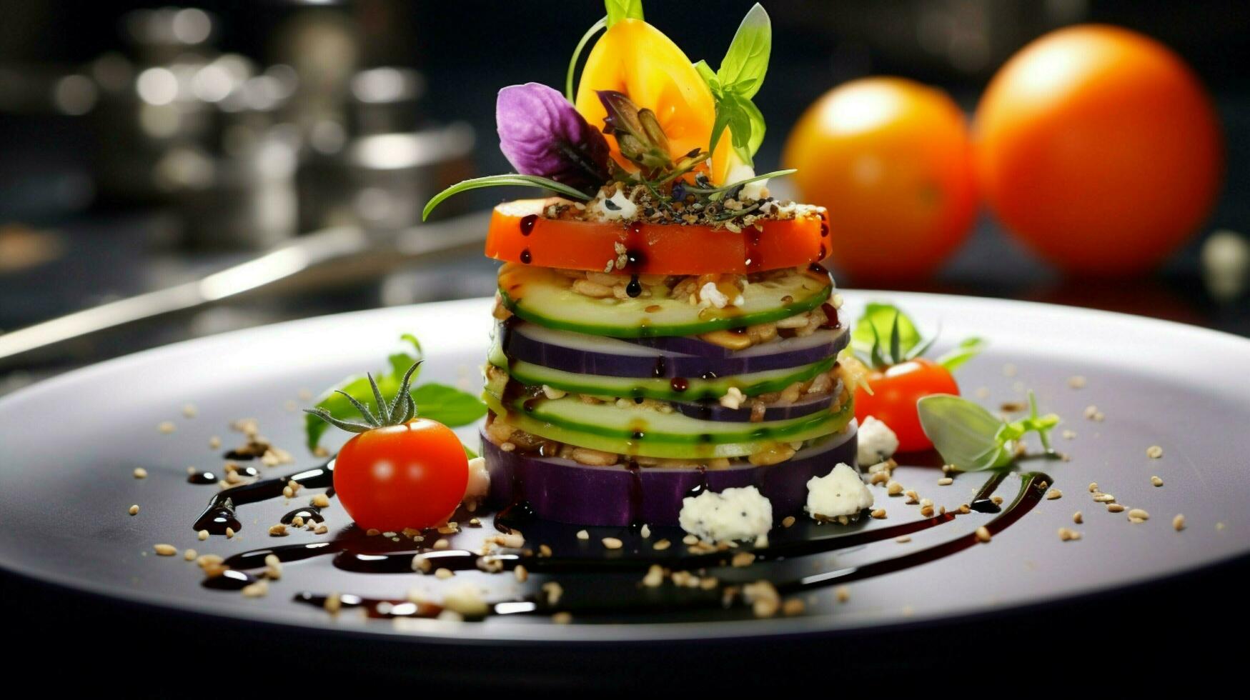 freshness and healthy eating on a plate of gourmet vegetable photo