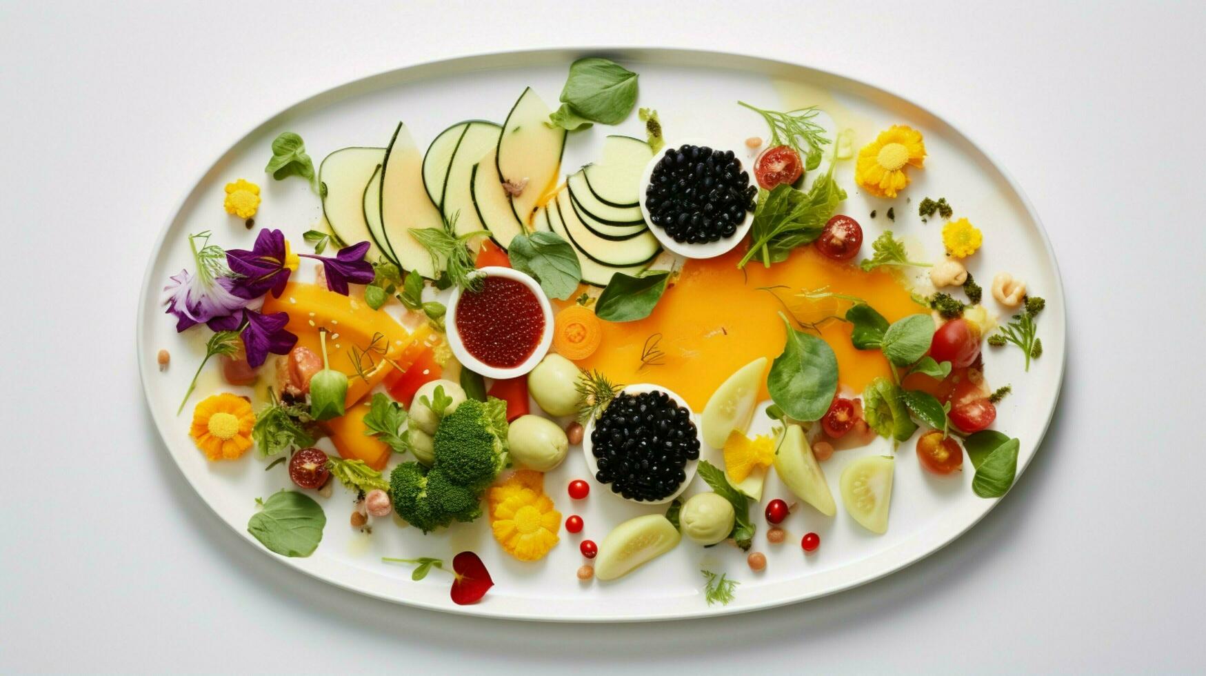 freshness and variety on a plate a healthy gourmet lunch photo