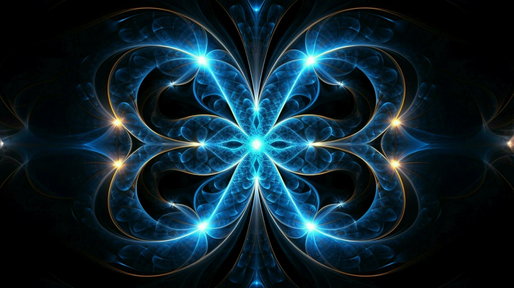 futuristic computer generated blue fractal symbol photo