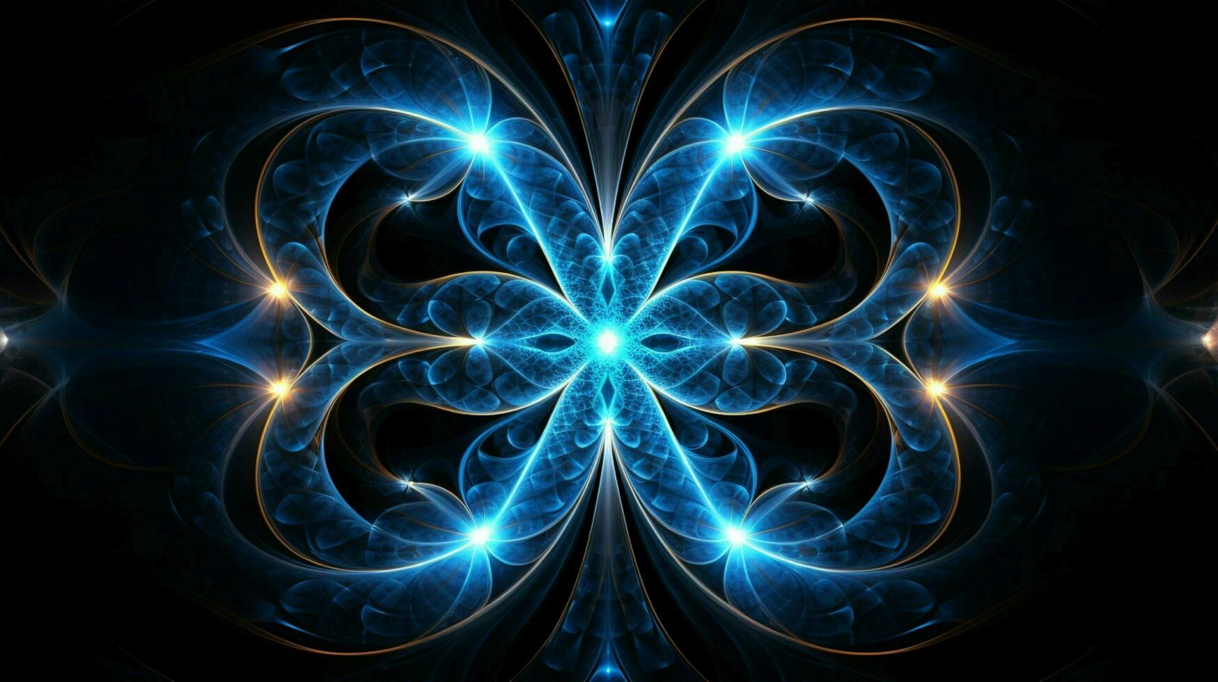 futuristic computer generated blue fractal symbol photo