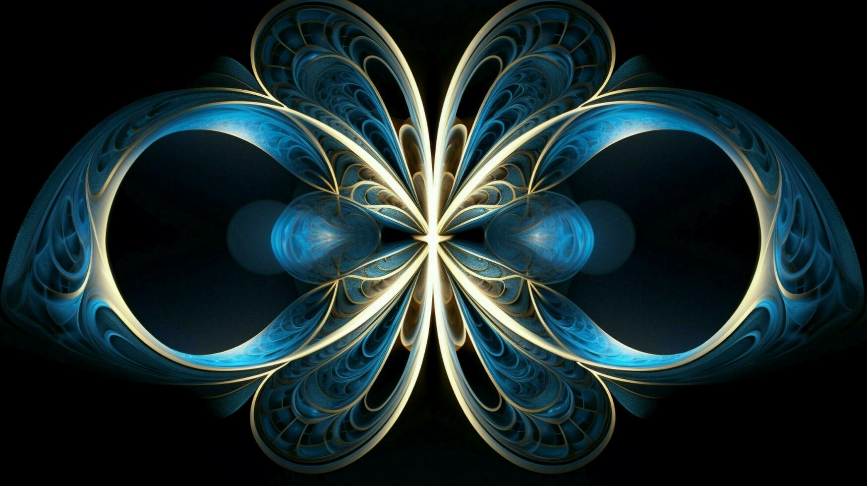 futuristic computer generated blue fractal symbol photo