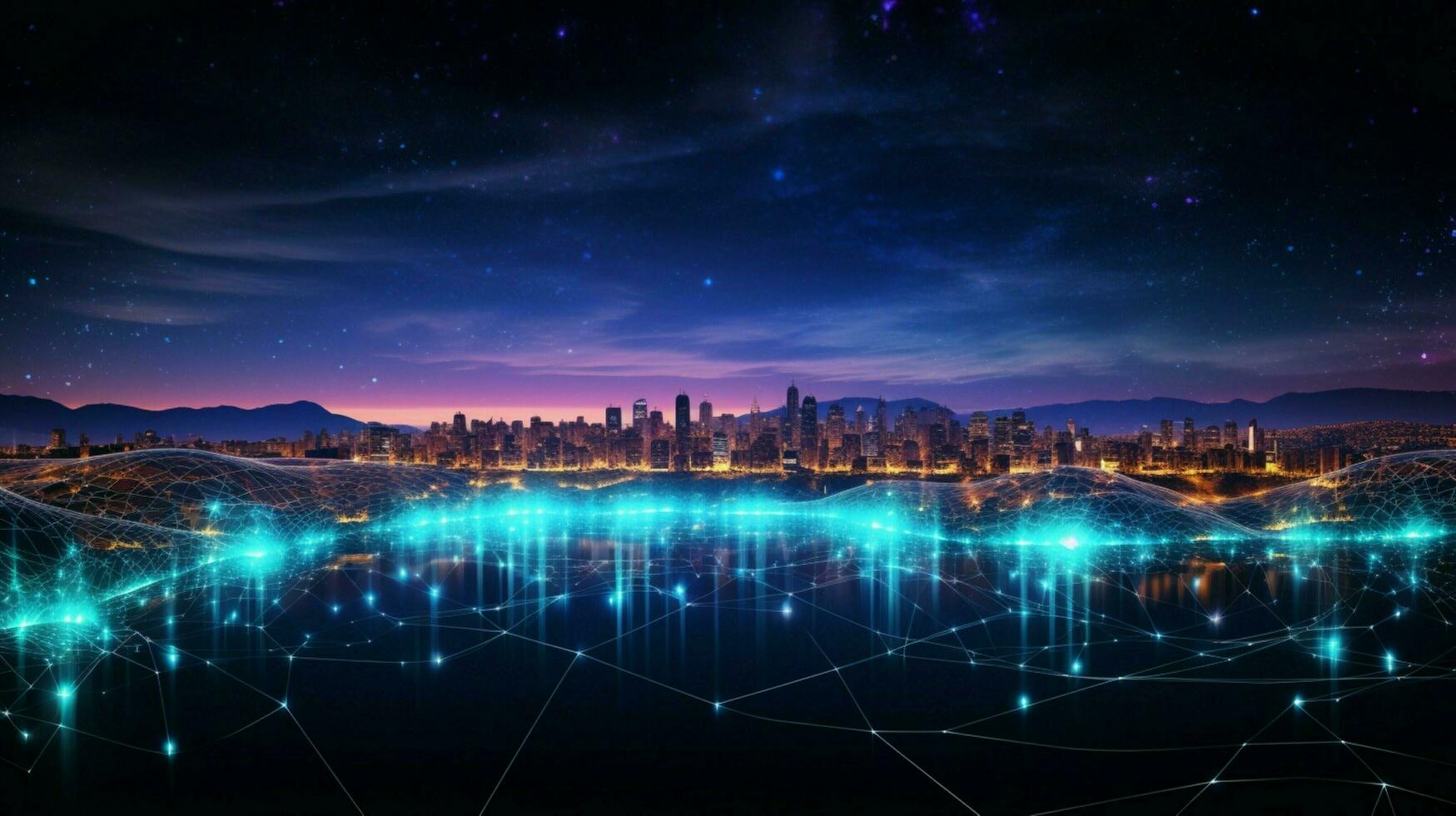 futuristic computer network connects global communication photo