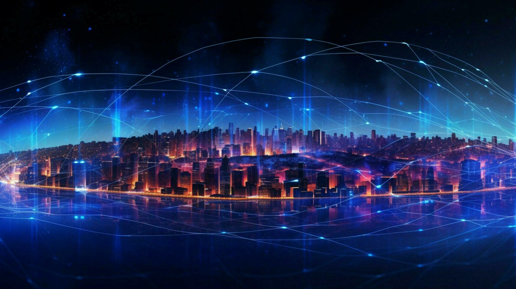 futuristic computer network connects global communication photo