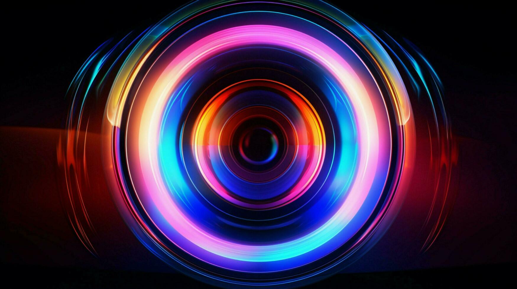 futuristic design of optical lens multi colored glow photo