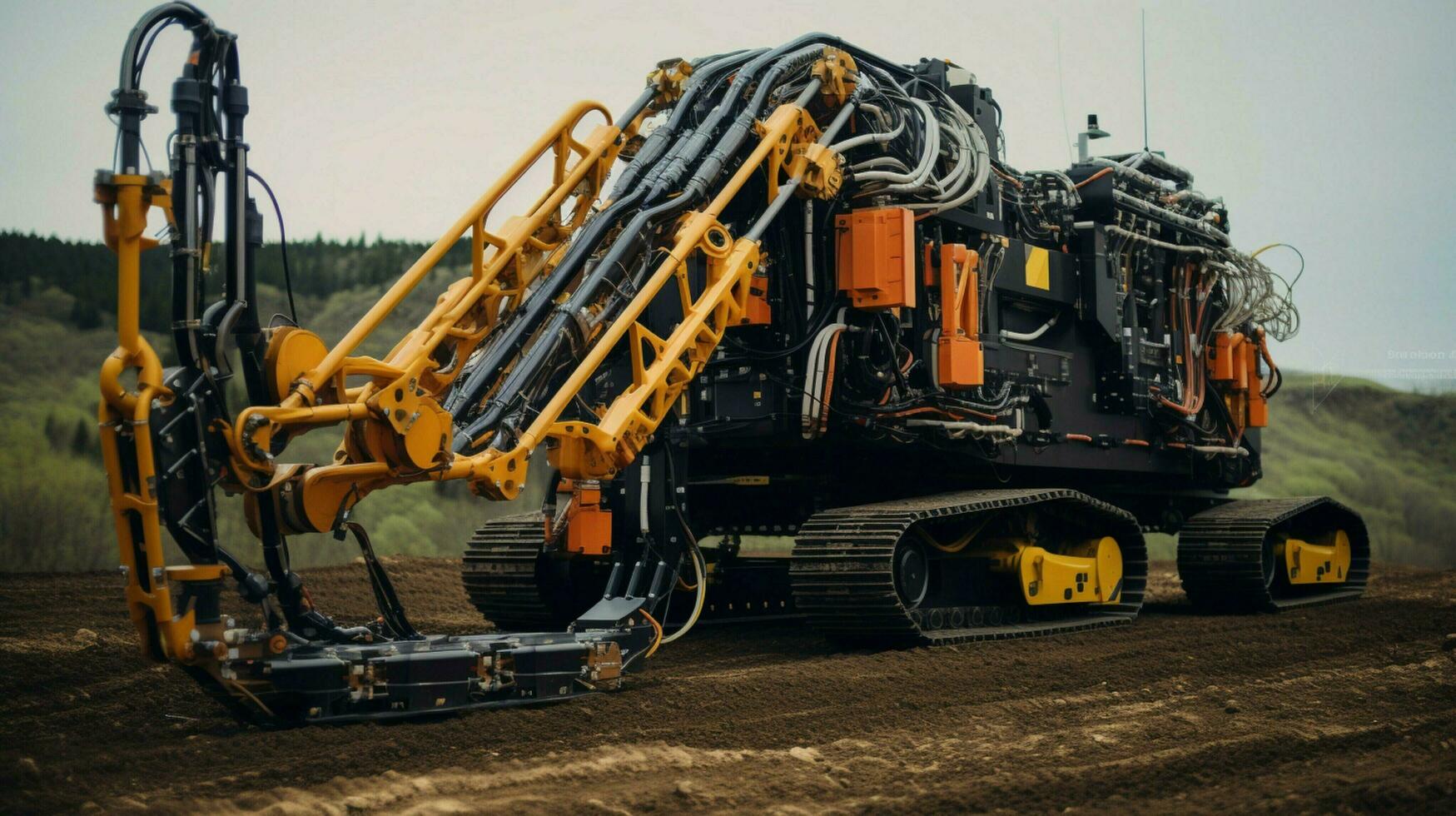 futuristic machinery drills for natural gas outdoors photo