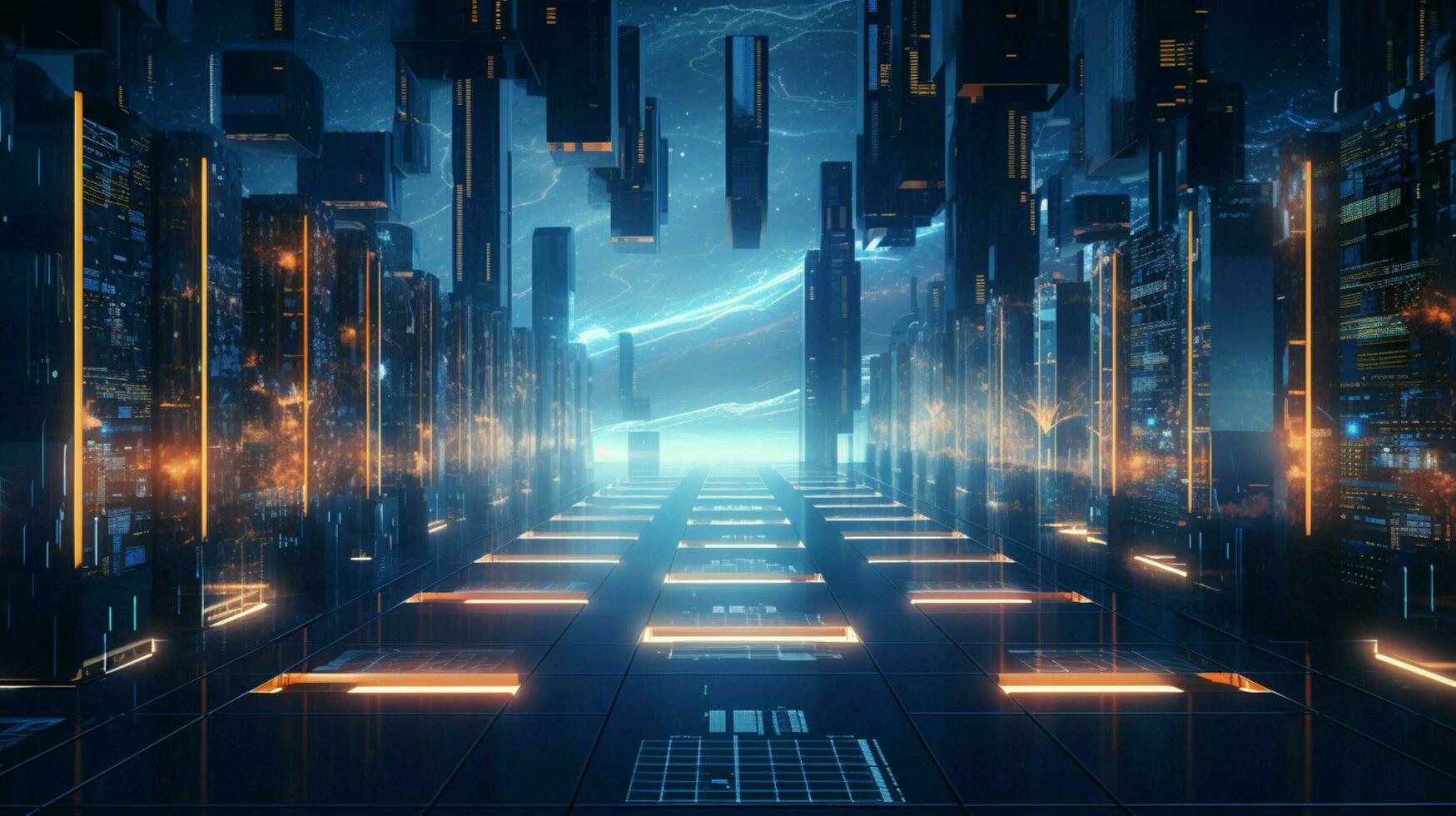 futuristic mainframe secures global communications in net photo