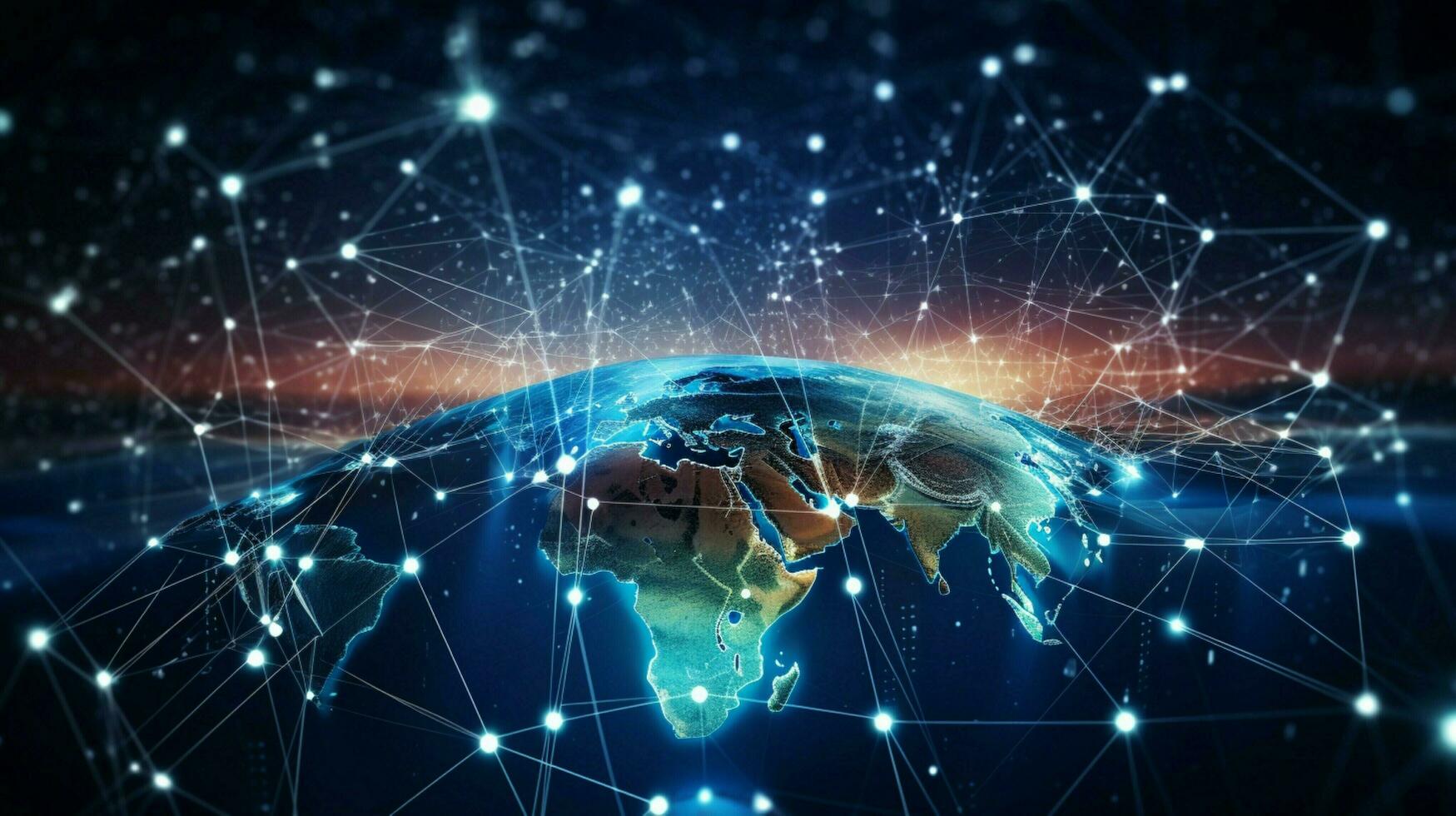 futuristic technology connects global communications photo