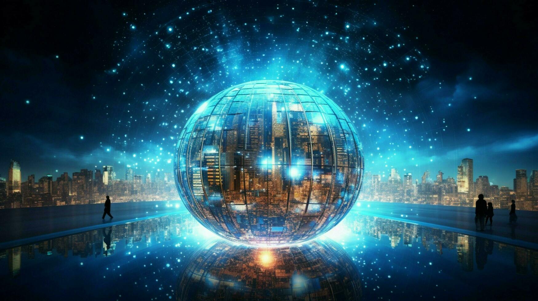 futuristic technology connects internet space and communication photo