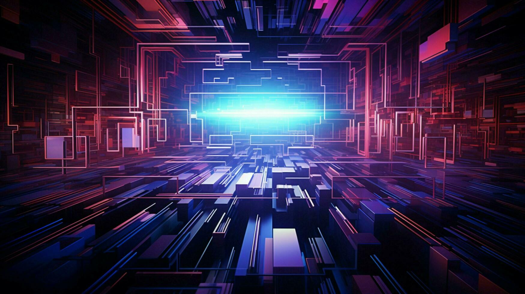 glowing computer monitor displays vibrant futuristic photo