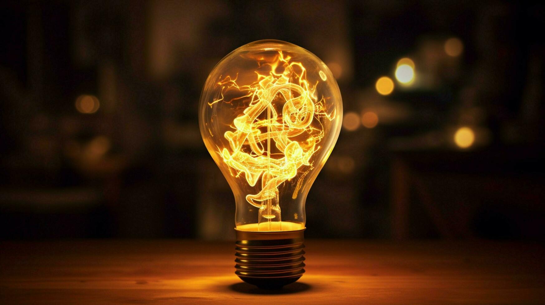 glowing electric light igniting filament inspiring creative photo