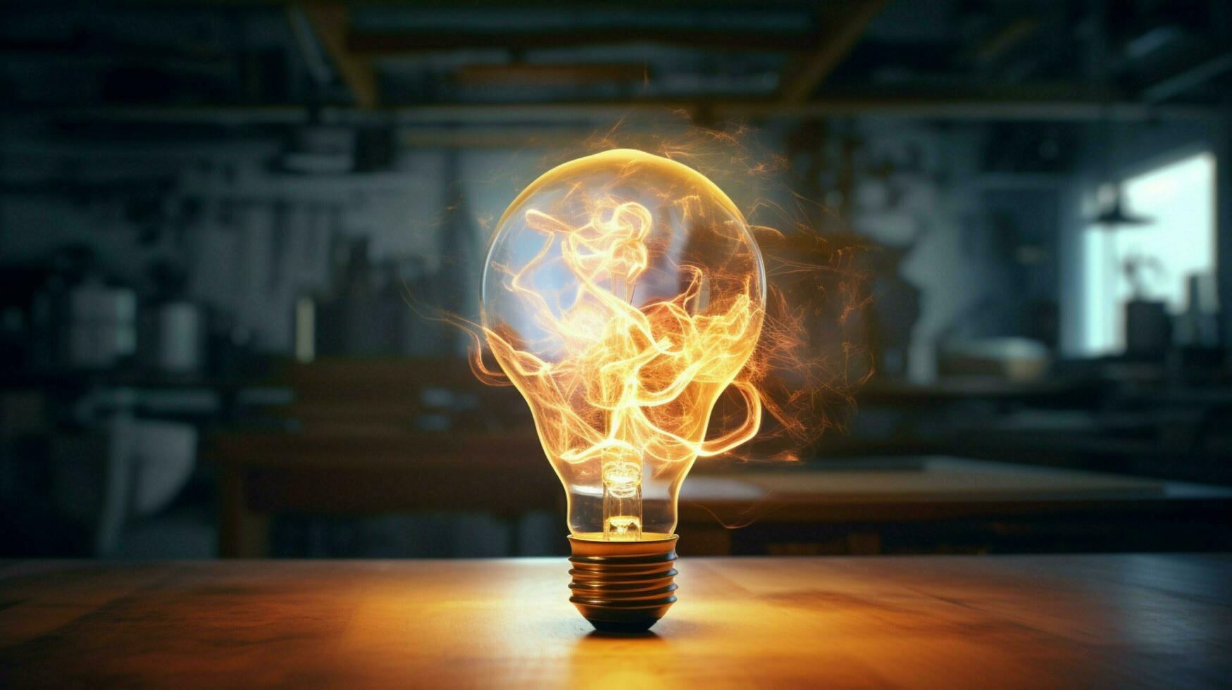 glowing electric light igniting filament inspiring creative photo