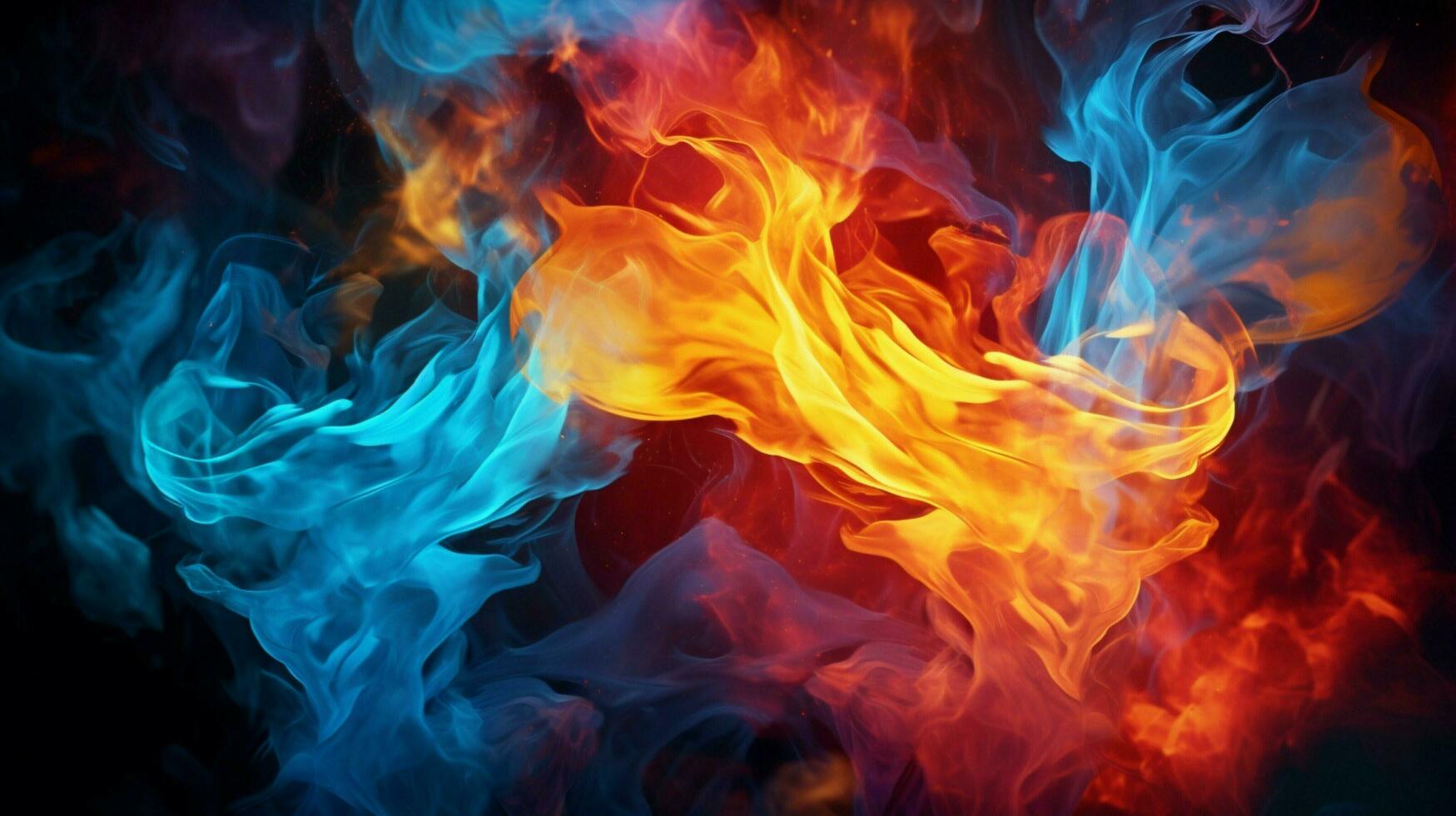 glowing flame burning in vibrant colors photo