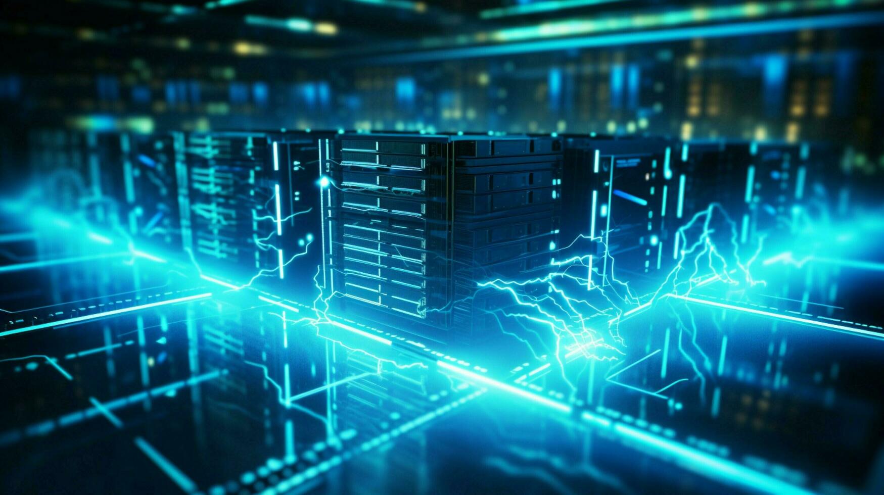 glowing futuristic digital design of a network server photo