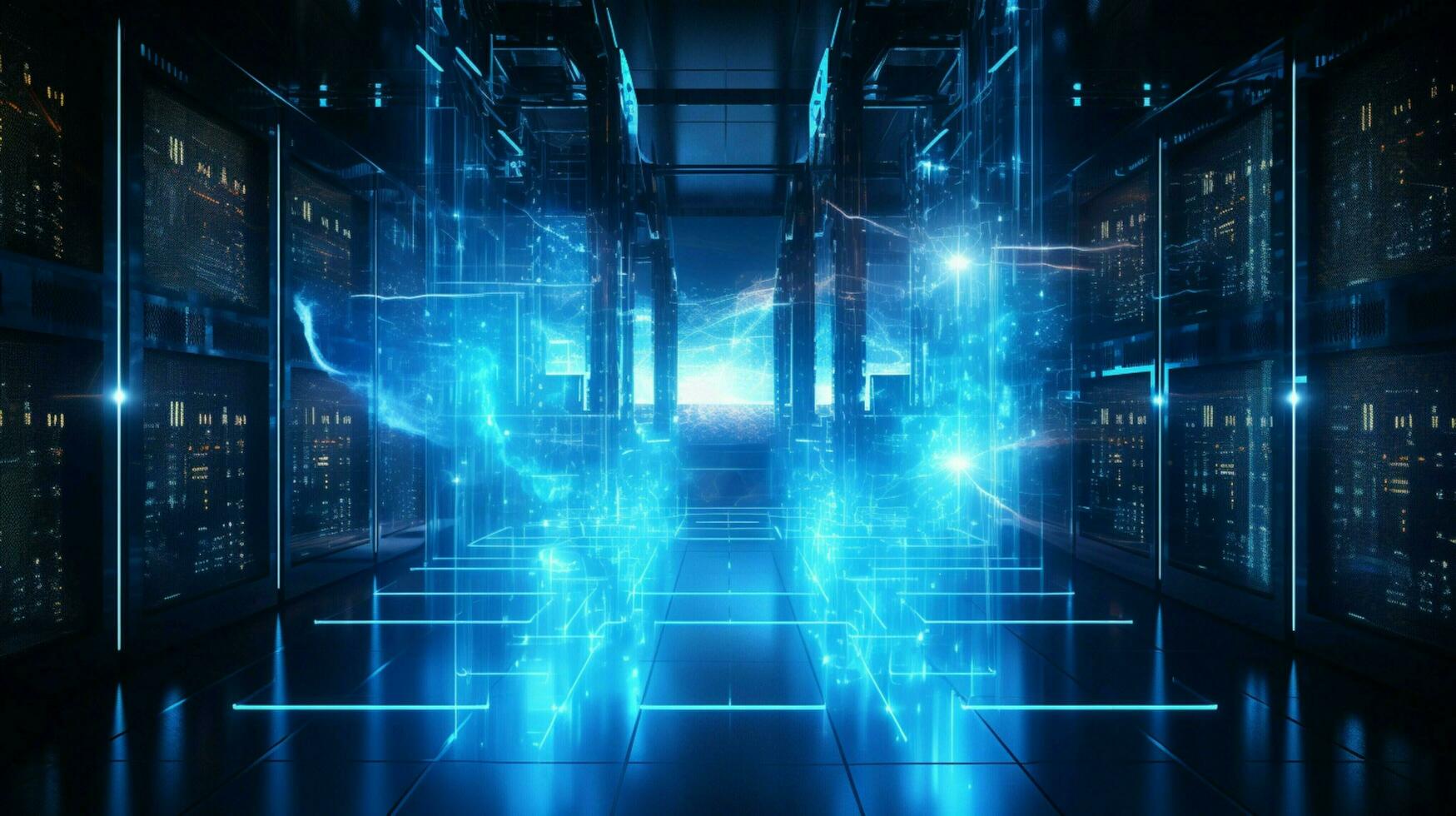 glowing futuristic digital design of a network server photo