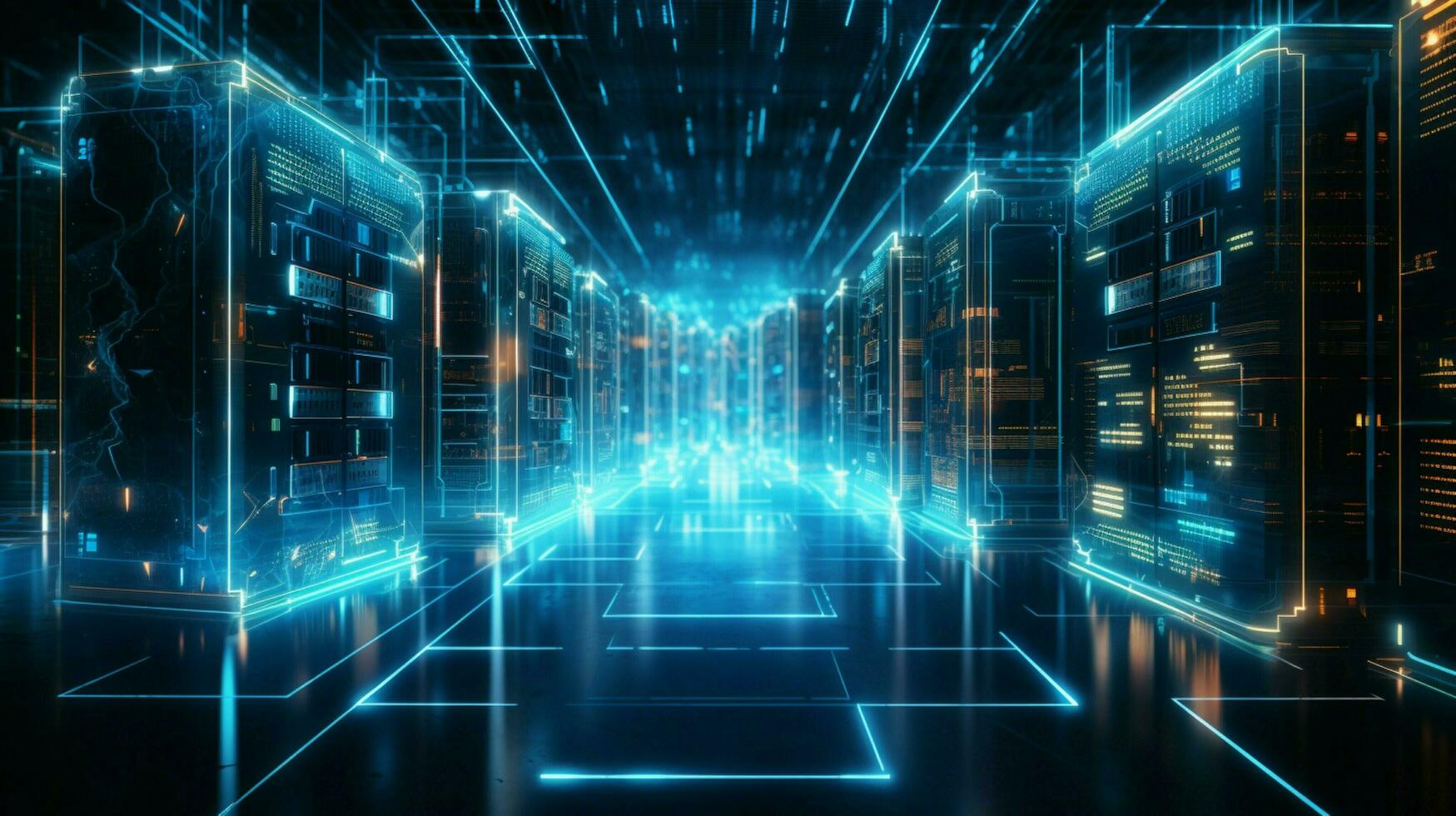 glowing futuristic digital design of a network server photo