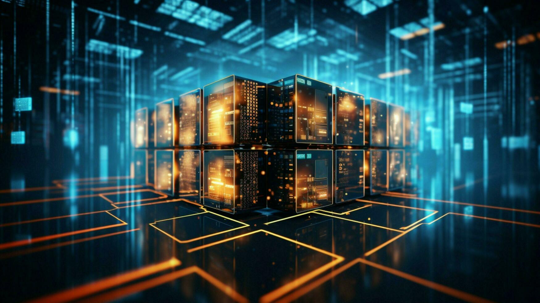 glowing futuristic digital design of a network server photo