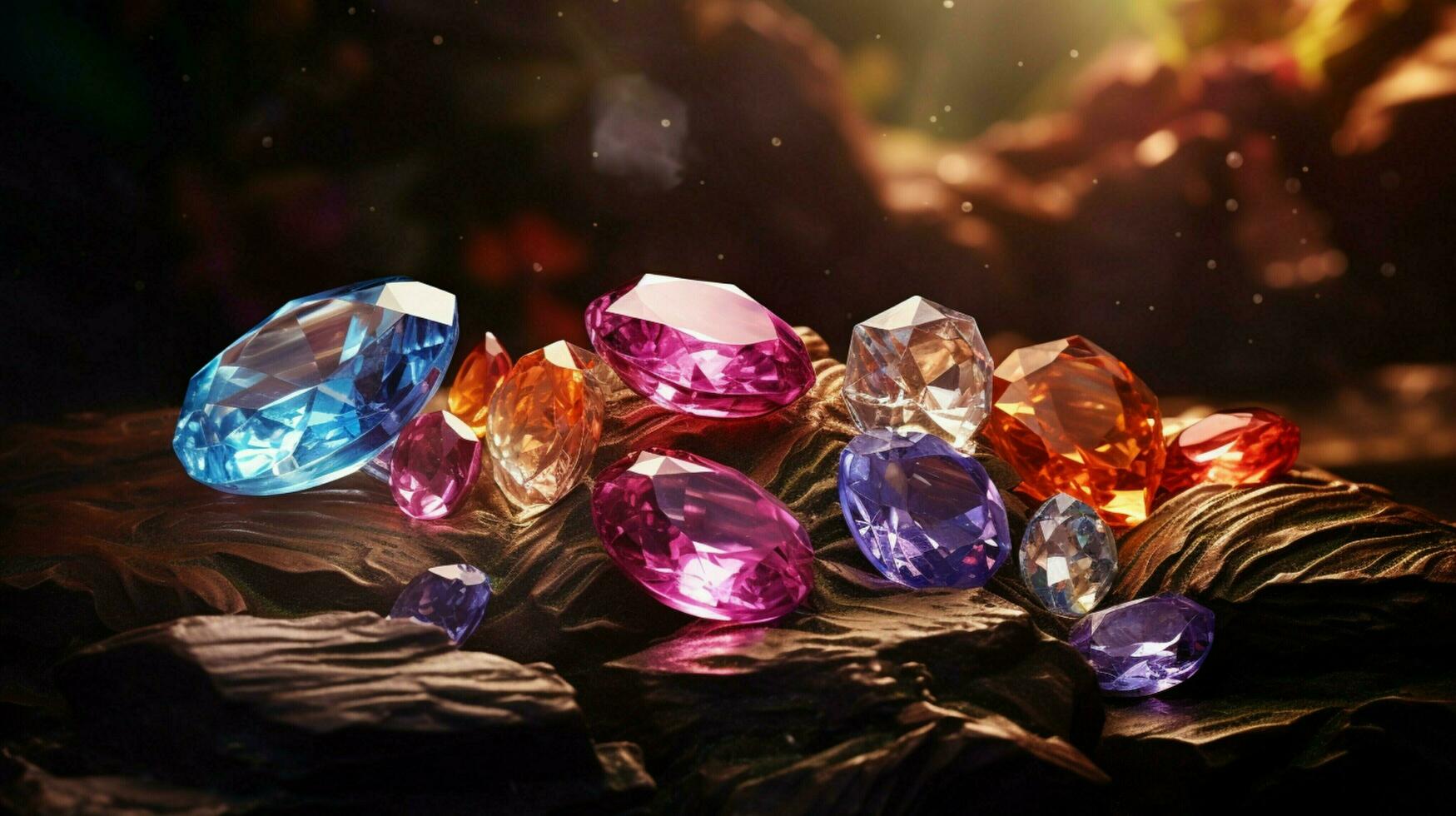 glowing gemstones shimmer with elegance wealth romance photo