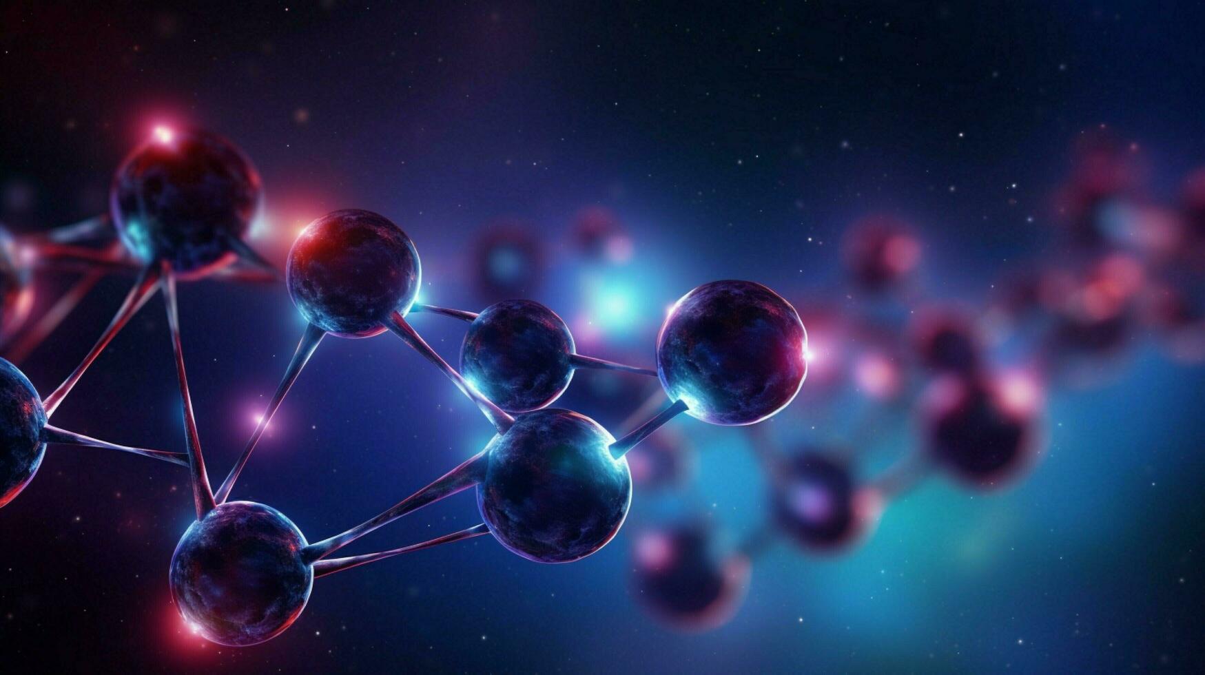 glowing molecular structure in futuristic galaxy backdrop photo