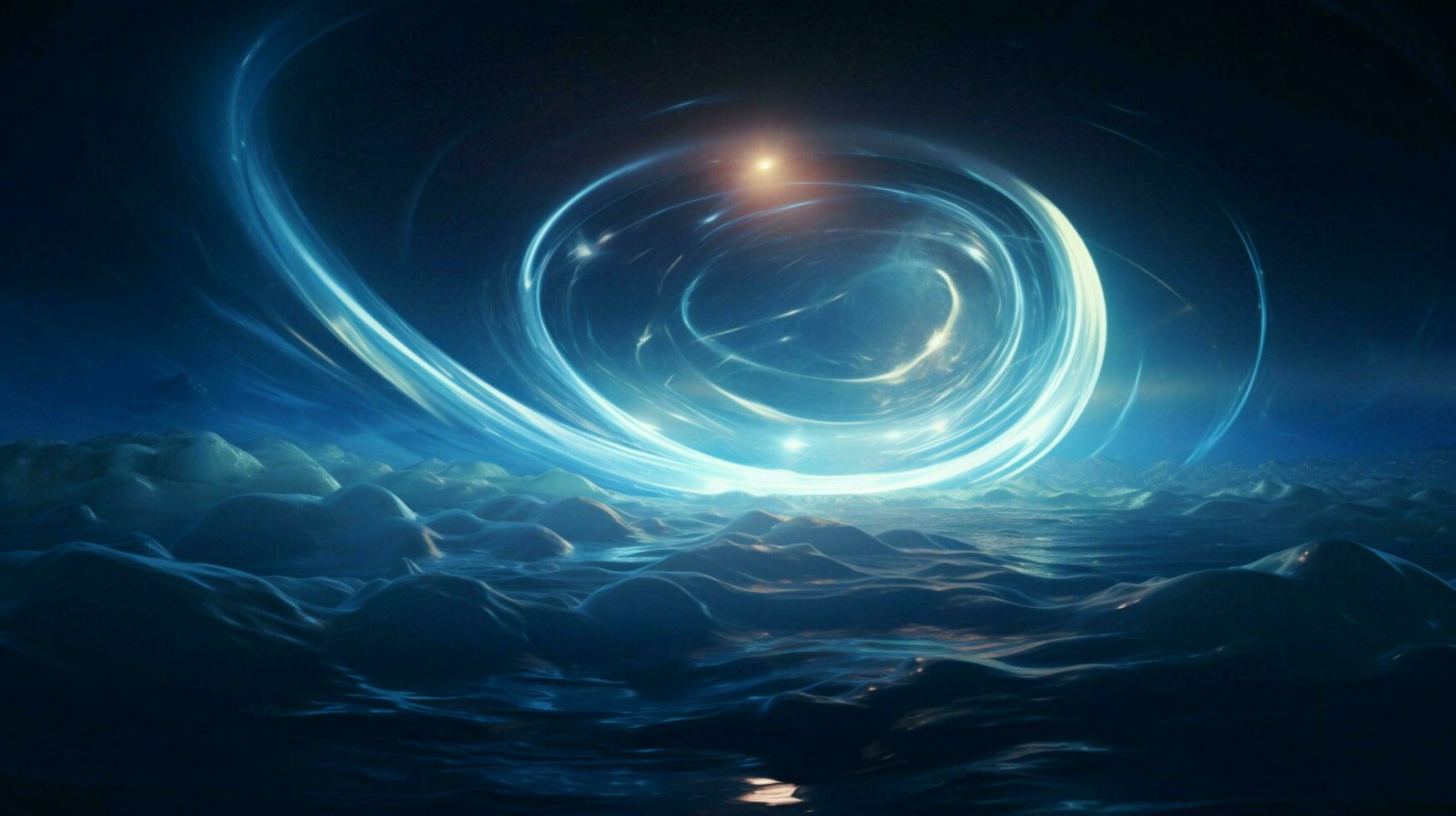 glowing liquid waves illuminate dark stratosphere sphere photo