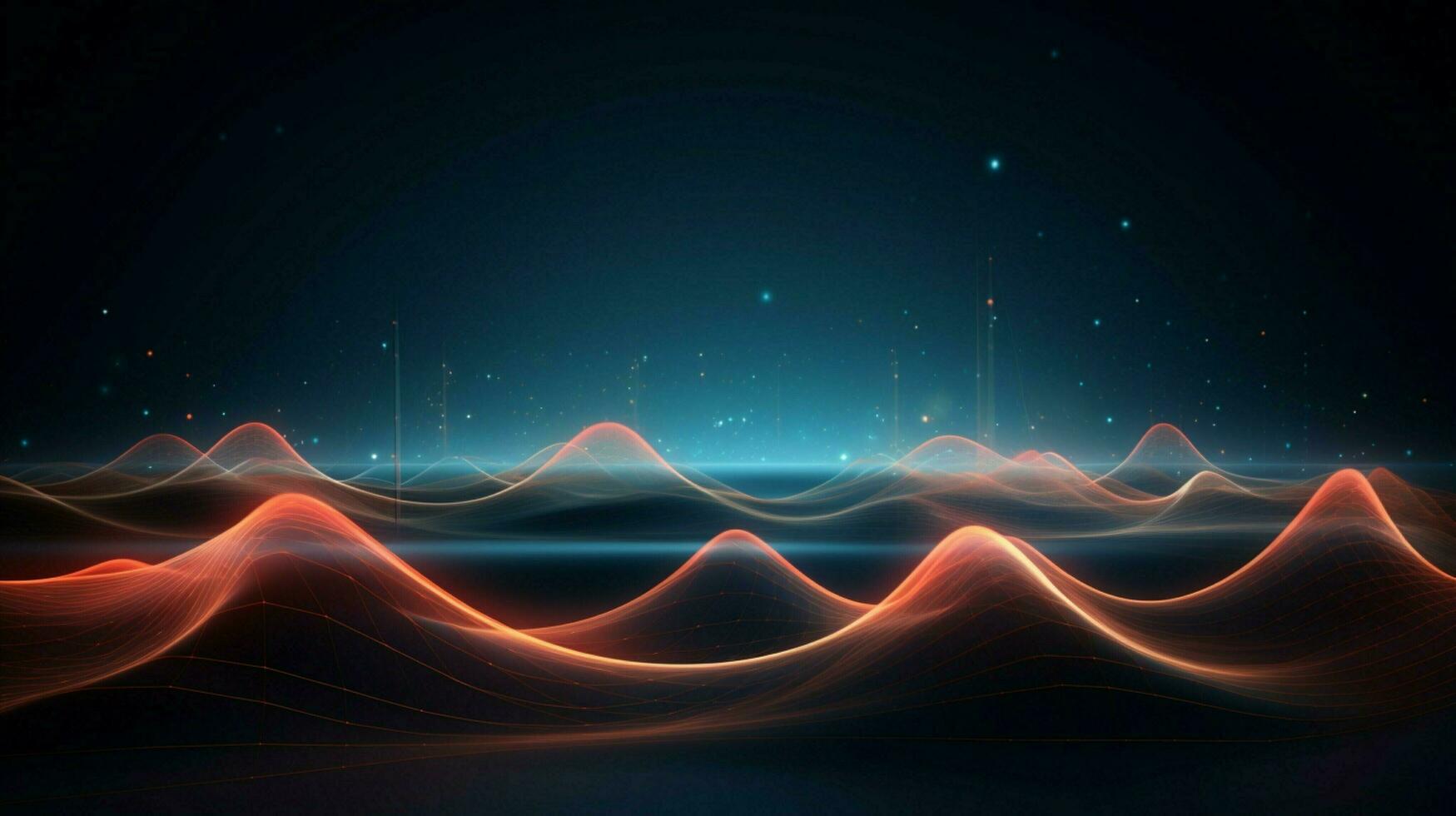 glowing sine waves create futuristic backdrop design photo