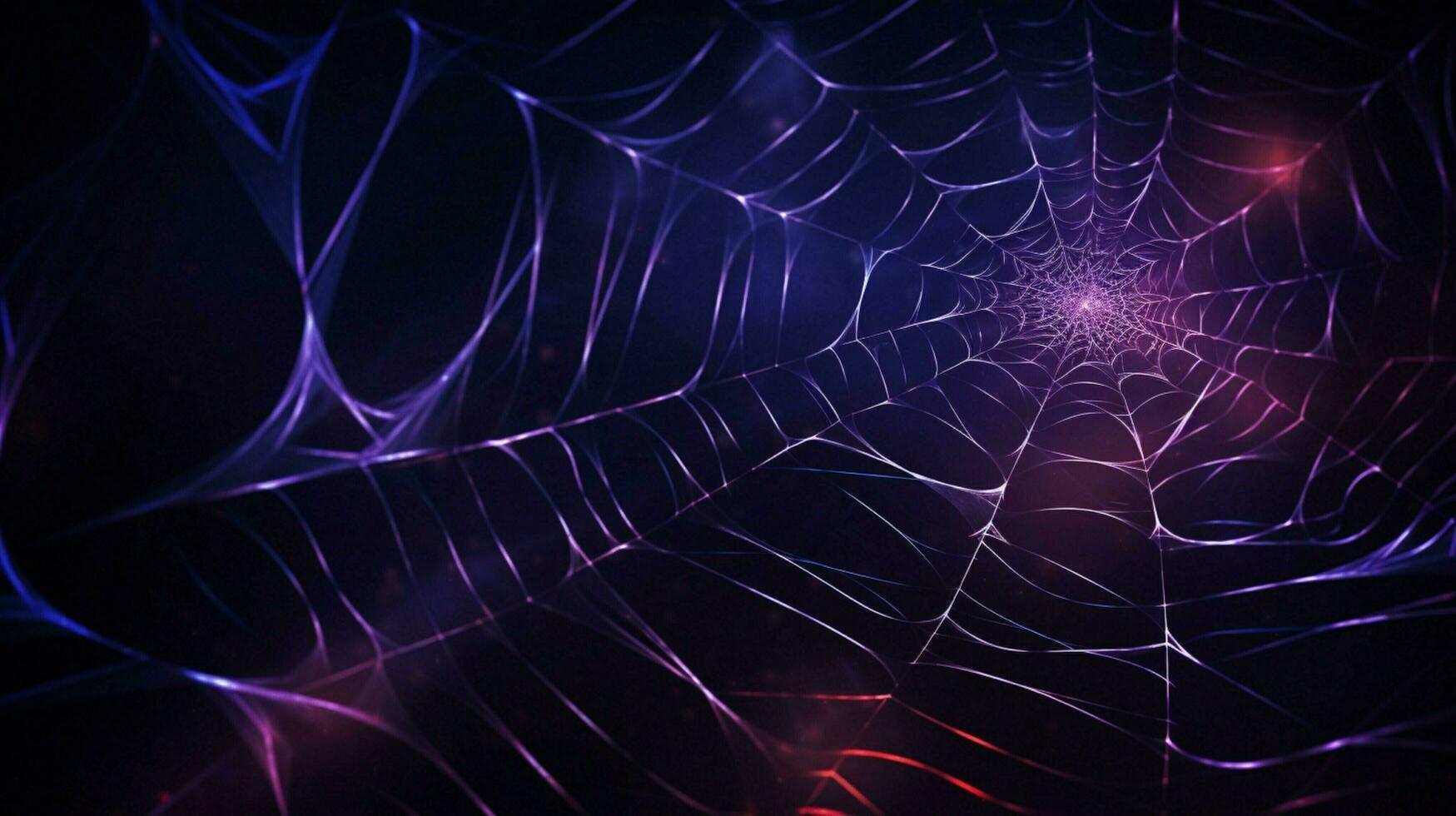 glowing spider web on dark abstract backdrop photo