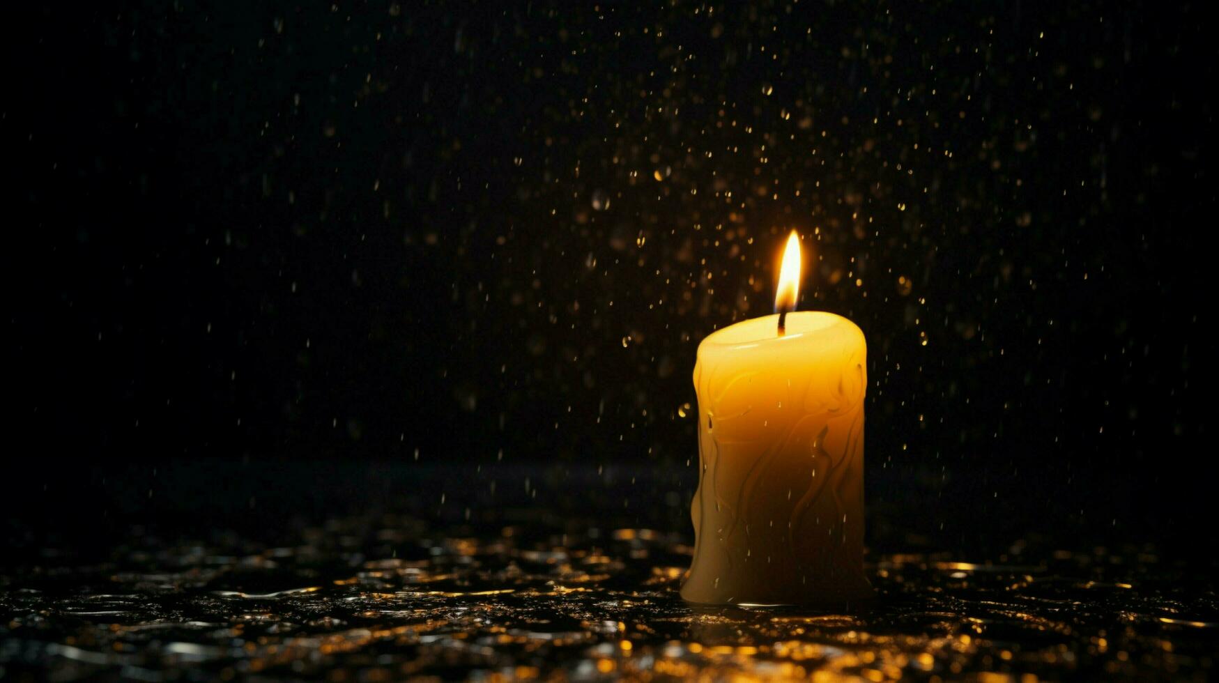 golden candle illuminates dark night symbolizes spiritual photo