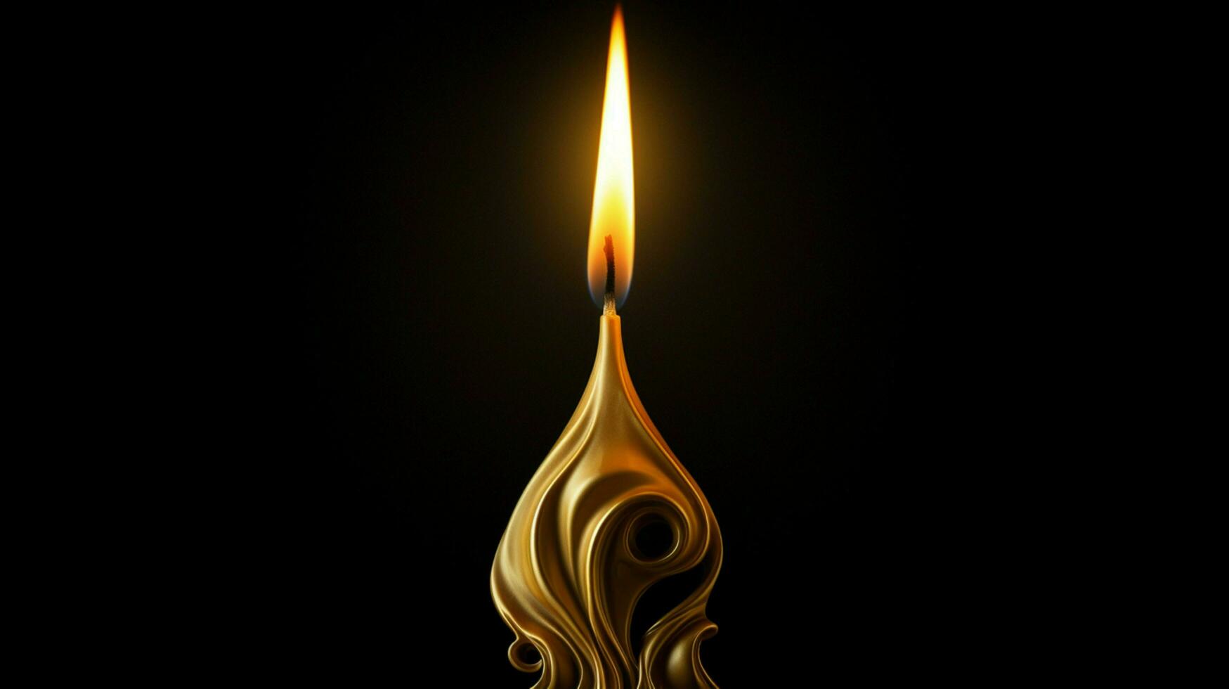 golden candle illuminates dark night symbolizes spiritual photo