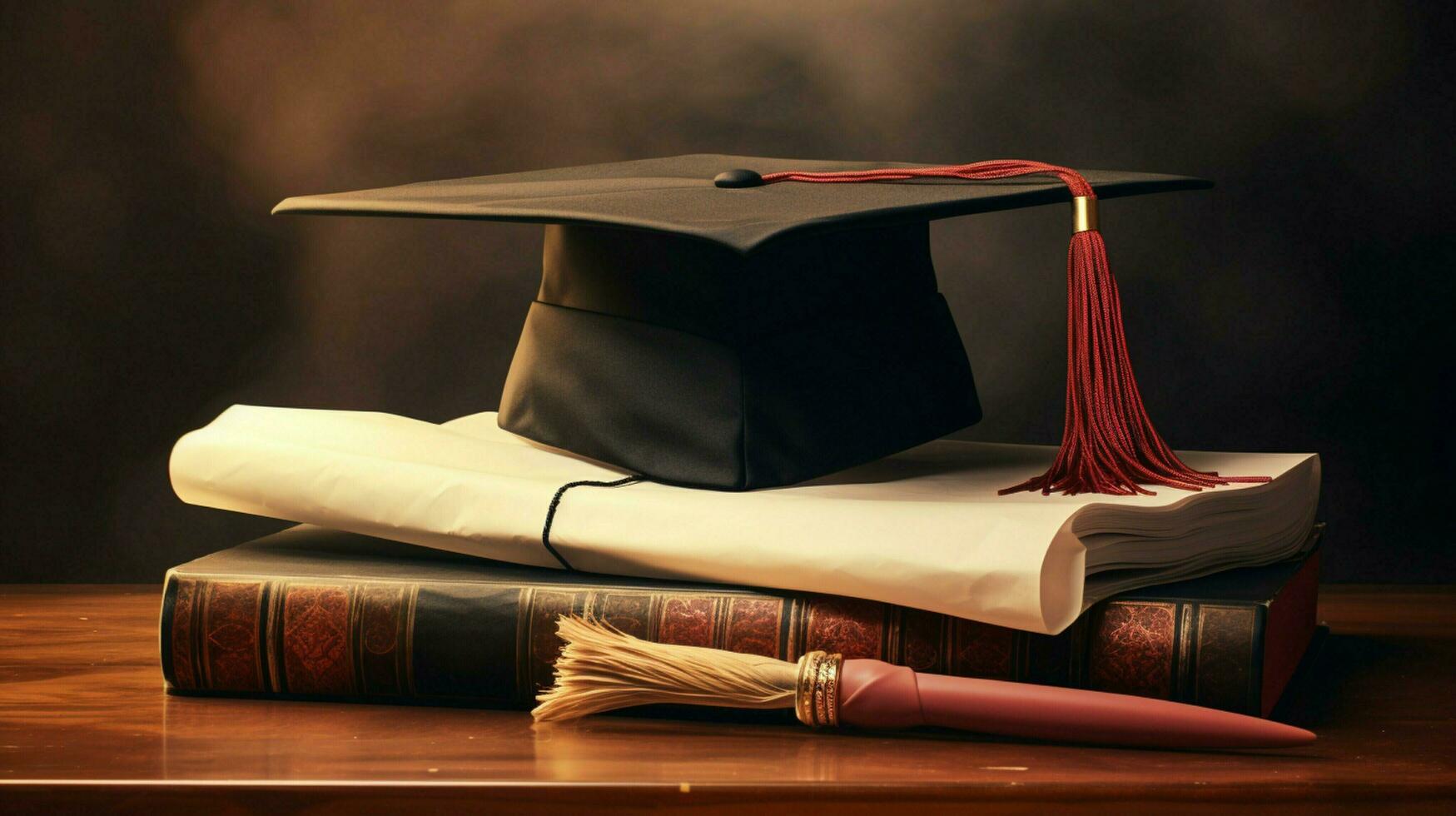 graduation cap and diploma signify achievement photo