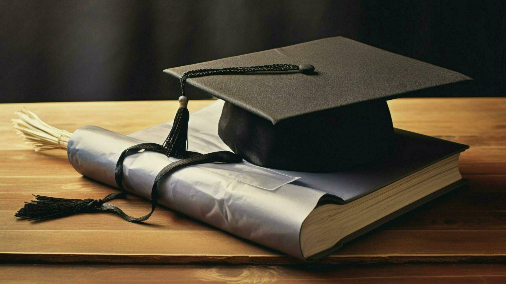 graduation cap and diploma signify achievement photo