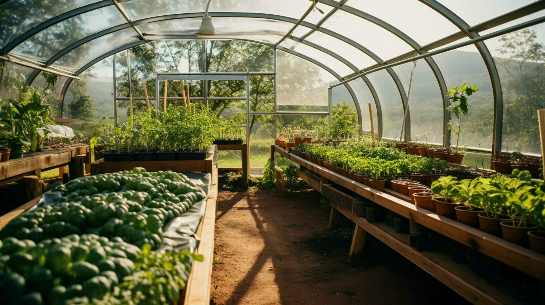 greenhouse nurtures organic plants for healthy eating photo