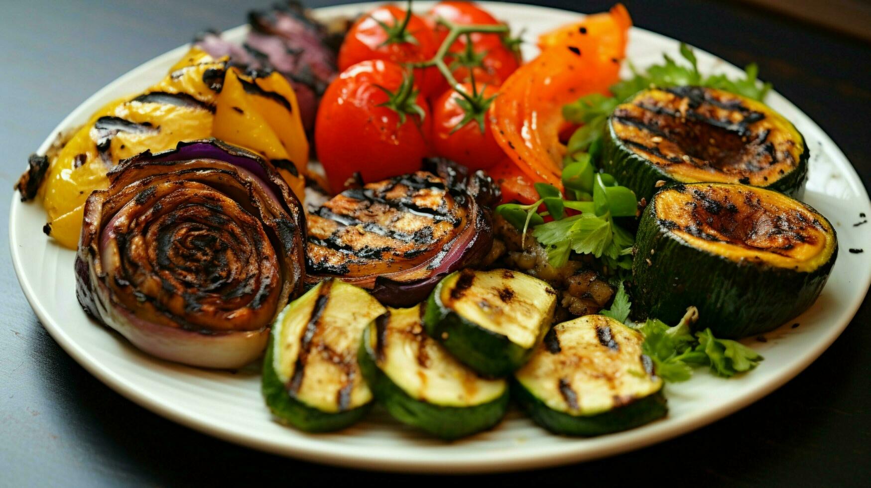 grilled vegetable plate gourmet lunch healthy eating barb photo