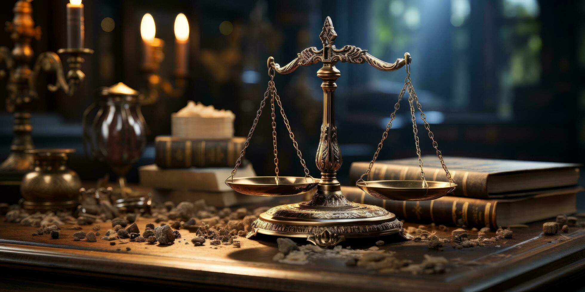 Antique scales of justice photo