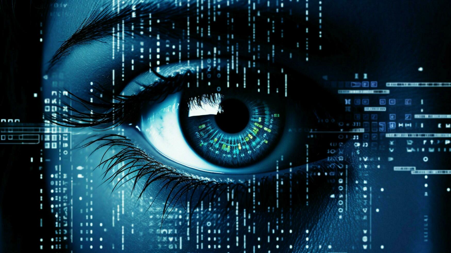 humano ojo acecho futurista seguridad sistema datos foto