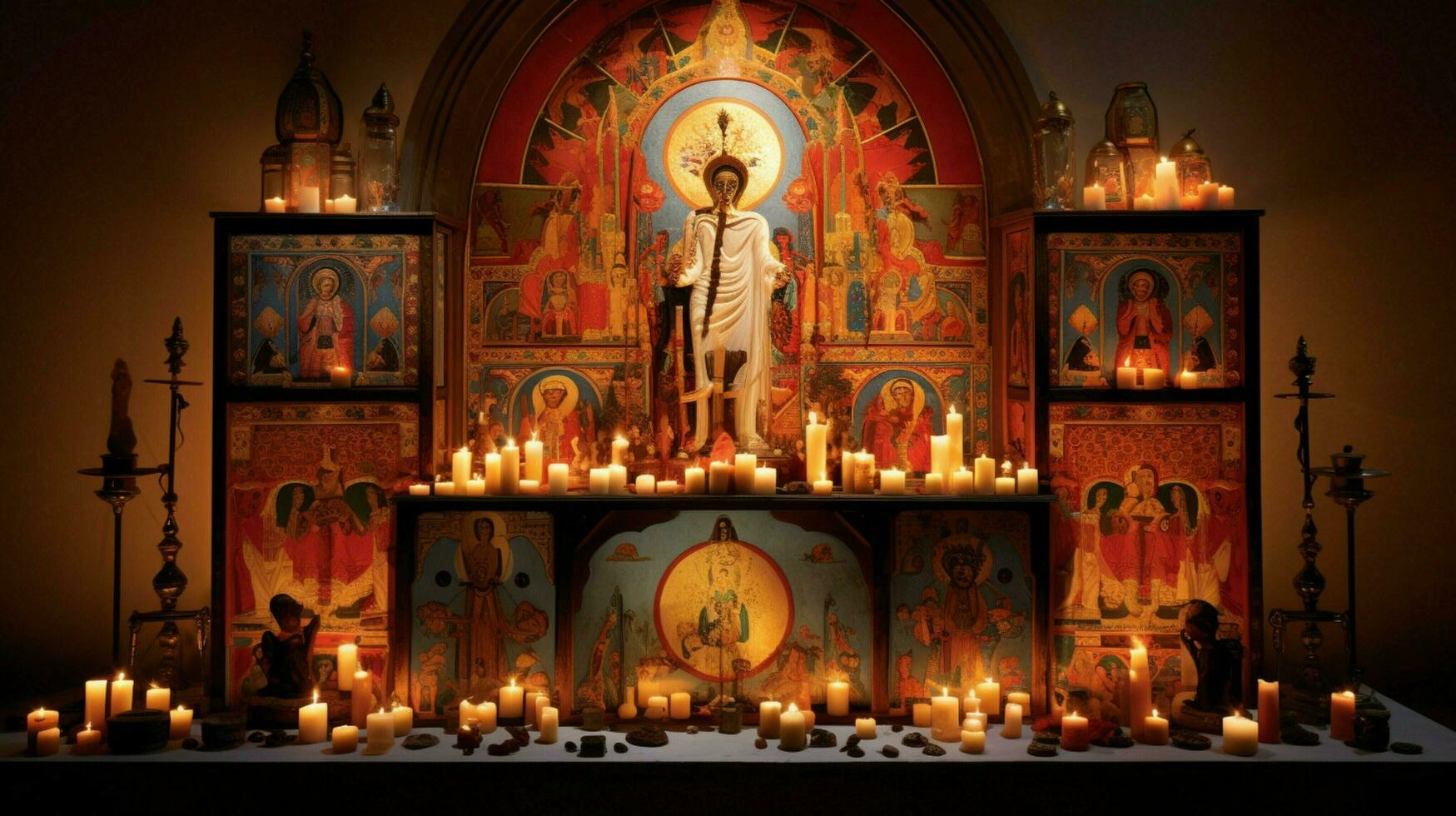 illuminated altar exudes elegant spirituality and history photo