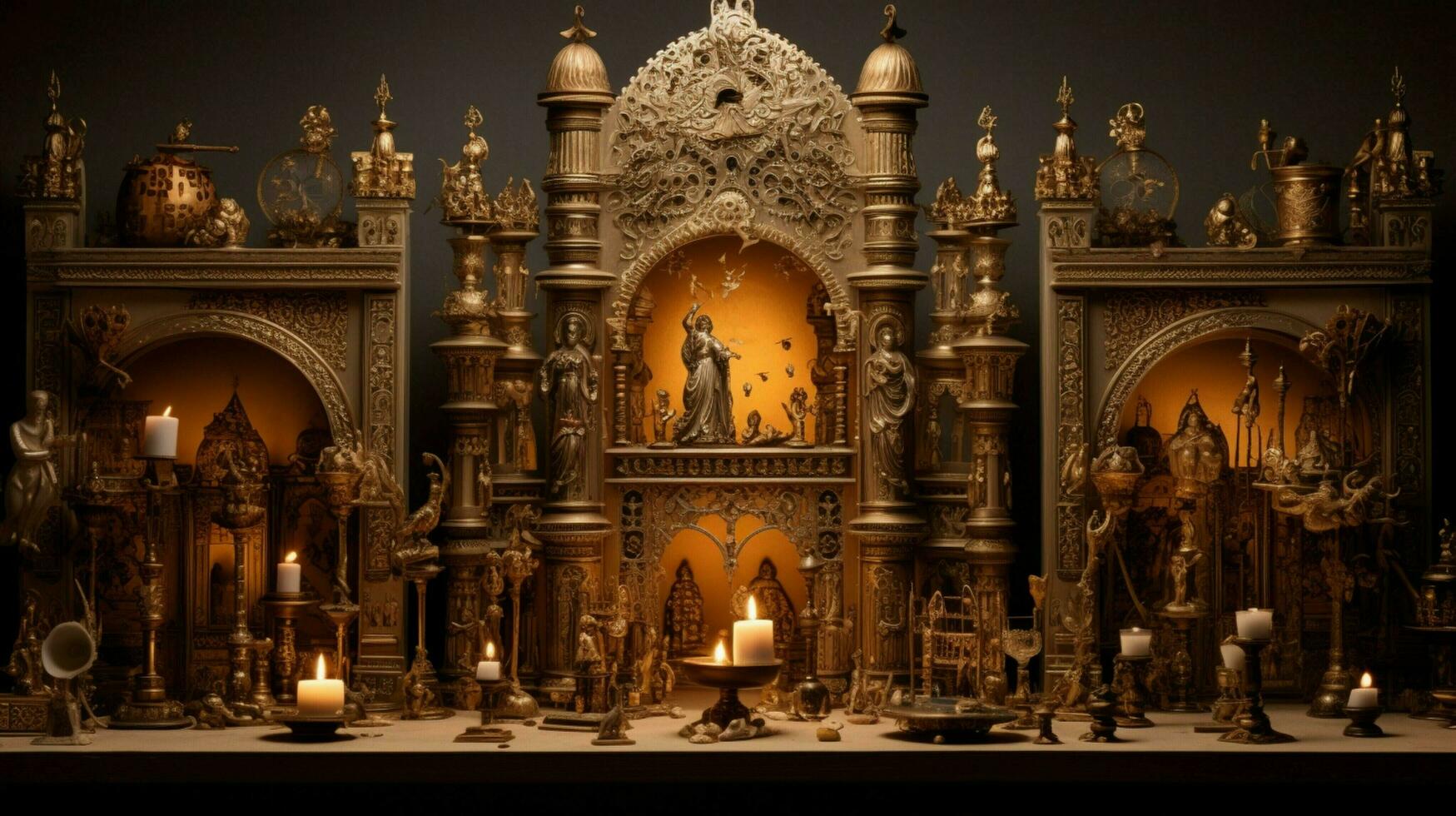 illuminated altar exudes elegant spirituality and history photo