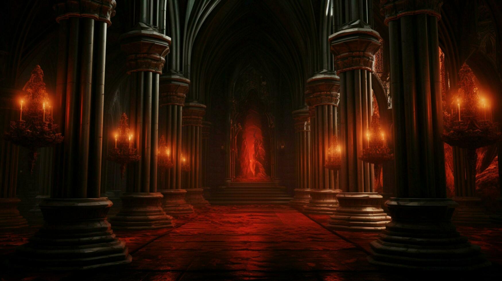 illuminated gothic chapel with ancient architectural photo