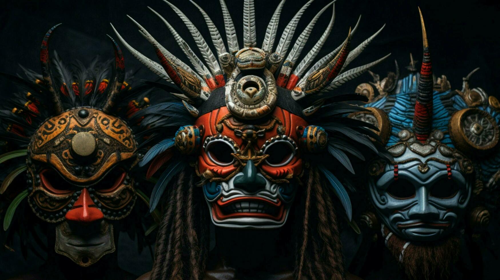 indigenous cultures celebrate tradition with ornate masks photo